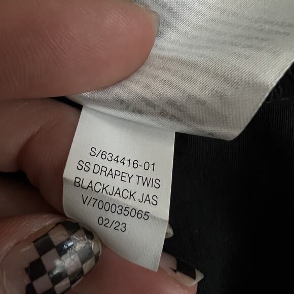 Old Navy Midi Dress Womens 2X Black Drapey Twist Cutout Chic Resort Lightweight - Picture 10 of 12